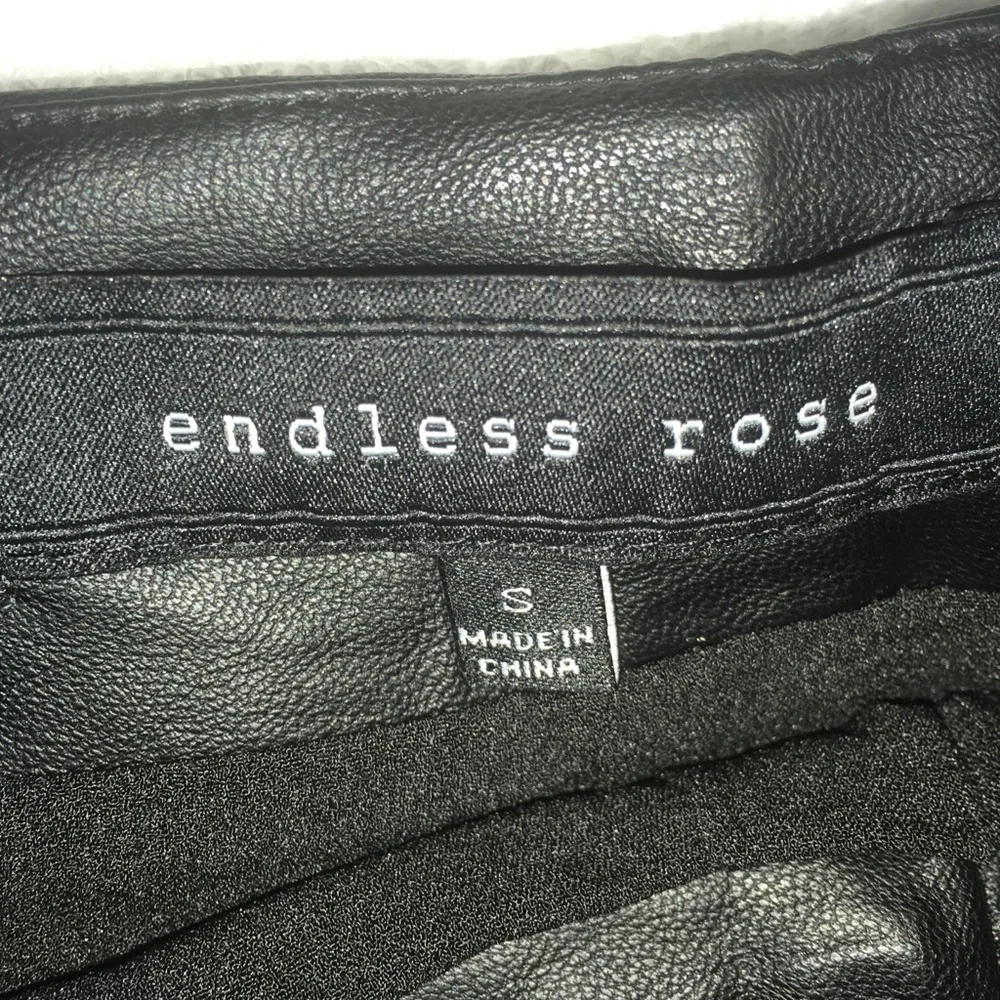 NWOT Endless Rose Vegan Leather Black Mini Skirt S